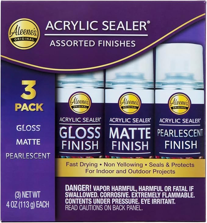 Aleene's Acrylic Spray Sealer Finish Varitey Pack 4 oz. 3 Pack - Gloss, Matte, Pearlescent