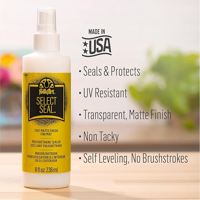FolkArt Select Seal, 8 fl oz Premium Matte Craft Sealer, Perfect for Easy to Apply DIY Arts and Crafts, 7597