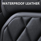 Coverado Car Seat Covers Full Set, Front and Back Seat Covers for Cars, Luxury Faux Leather Waterproof Seat Covers, Black Car Seat Covers, Car Seat Protector Accessories Universal Fit Most Vehicles