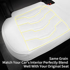 Car Seat Cover Luxury Nappa Leather Rear Seat Cover for Tesla Model Y Back Car Seat Bottom Protector, Heavy Duty Seat Cushion Without Backrest (White STG)