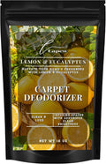 Lapew Lemon & Eucalyptus Carpet Deodorizer Powder - Pet Safe Freshener for Vacuuming | Scented Odor Eliminator for Home | 16 oz