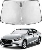 EcoNour Windshield Sunshade Compatible for Mazda 3 2014-2016 2017 2018, Sun Visor for Front Windshield & Window Sun Shade Cover, UV Heat Blocker & Protector, Car Accessories