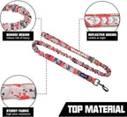 AUROTH Heavy Duty Dog Leash - Bungee, No Pull for Shock Absorption, Red Camo, 6FT, 2 Padded Handles