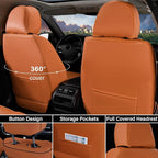 Coverado Front Seat Covers, Car Seat Covers Front Seats, Leather Seat Covers for Cars, Automotive Seat Covers Car Seat Protector Car Accessories Fit for Most Sedans SUV Pick-up Truck(Black&Brown)