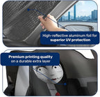 GENANY Nightmare Skellington Couple Horror Windshield Sun Shade for Car SUV Truck (69x35 inches), Sun Shade Windshield, Protector Blocks UV, Christmas Auto Gifts, Halloween Car Decor