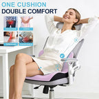 Seat Cushion for Office Chair and Car, L-Shaped Ergonomic Car Seat Cushions, Memory Foam Chair Cushion, Lumbar Support Pillow for Wheelchair, Car, Home, Office, Desk, Pink