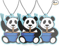 Cute Funny Panda Eating Noodles Car Air Freshener 4 Pack Scented with Premium Oils (4 Pack)