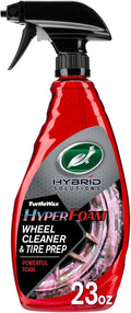 Turtle Wax 53734 Hybrid Solutions Hyper Foam Wheel and Tire Cleaner, Spray on Heavy Duty Formula for Both Wheels and Tires, Brake Dust Remover, Clean and Prep for Tire Shine, 23 oz. (Pack of 1)
