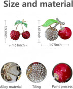 Cute Cherry Air Freshener Vent Clips Car Accessories, 2Pcs Rhinestone Cherry Air Vent Clips for Fresheners Car Decoration, Lovely Cherries Airs Freshener Vents Clip for Women Gifts
