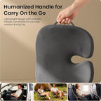 Seat Cushions for Office Chairs, Car Seat - Patented Coccyx Cushion for Tailbone Pain - Memory Foam Butt Cushion for Pressure Relief - Carry Handle & Non Slip Bottom (Grey)