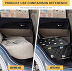 Riakrum Front Seat Dog Cover for Cars Trucks SUV Waterproof Scratchproof Nonslip Full Protection Pet Dog Car Seat Covers Cute Paw Print Front Passenger Chair Protector for Travel Bed Safety(Black)