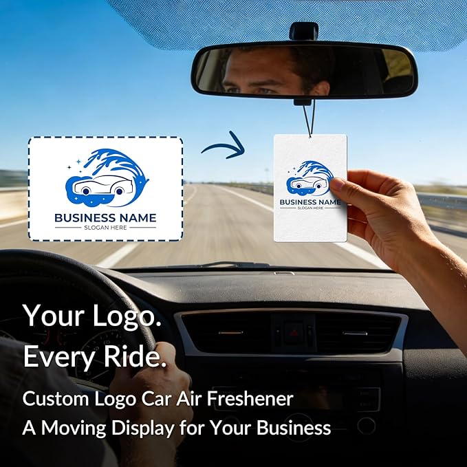 10-1000 Pcs Custom Air Fresheners with Picture - Personalized Photo/Logo/QR Code/Text, Bulk Promotional Car Gifts for Business Branding Events (A5-Rectangle)