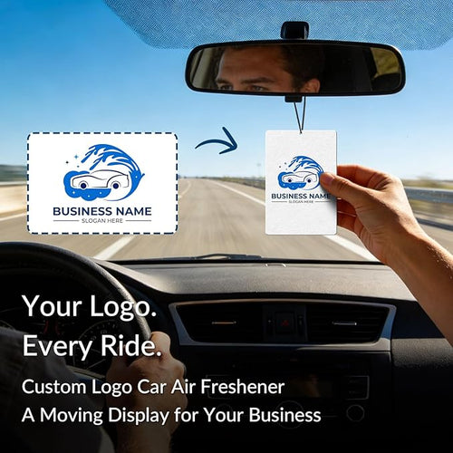 10-1000 Pcs Custom Air Fresheners with Picture - Personalized Photo/Logo/QR Code/Text, Bulk Promotional Car Gifts for Business Branding Events (A5-Rectangle)