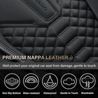 Coverado Car Seat Cover, Front Seat Cover, 2 Pack Universal Seat Covers for Cars, Breathable Nappa Leather Seat Cover, Waterproof Car Seat Protectors, Automotive Seat Covers Fit for Most Cars Black