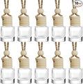 ESEWALAS 10Pcs Hanging Car Air Freshener,8ml Car Hanging Diffuser,Empty Glass Perfume Bottles Oil Diffuser Perfume Aromatherapy Pendant Bottle,Air Freshener Diffuser Bottle Pendant