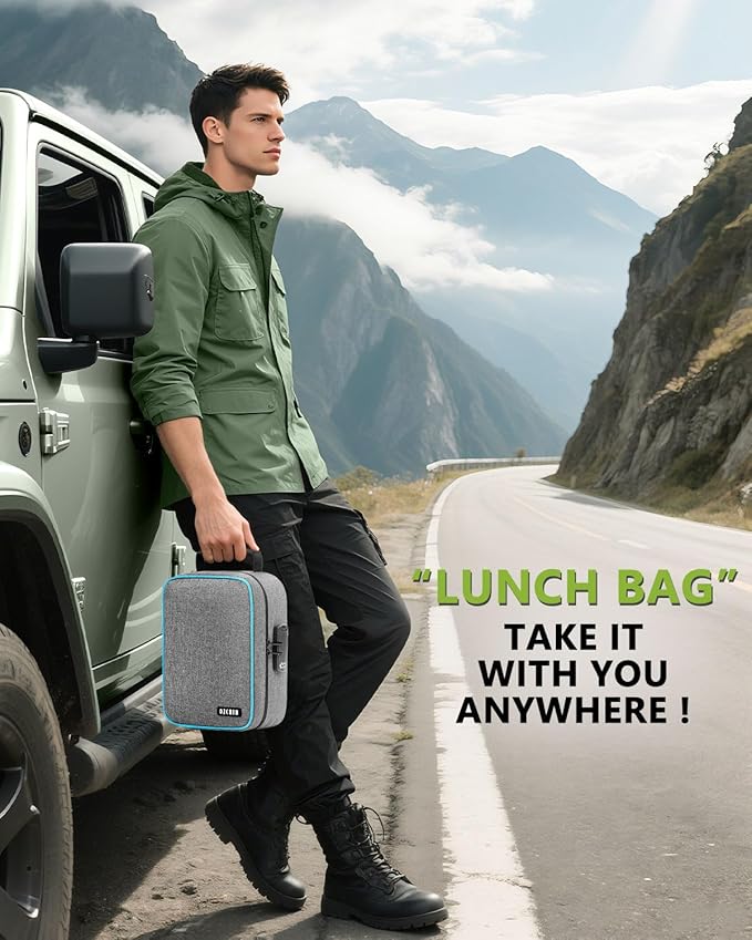 OZCHIN Large Smell Proof Bag with Combination Lock Odor Proof Lock Box Travel Storage Case Activated Charcoal Bag Great Christmas Gift