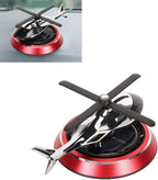 Focket Helicopter Car Air Fresheners Rotating, Solar Car Fresheners Airplane Car Perfume Decoration for Office Bar, Relieve Stress Alloy Car Essential Oil Diffuser for Home (Red)