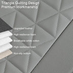 Black Panther Luxury Faux Leather Car Seat Cover for Front Bottom Seat, Anti-Slip and Wrap Around The Bottom, Fits 95% of Vehicles - 1 Piece,Light Gray