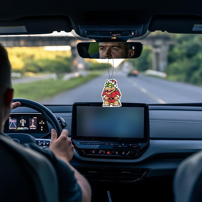 Pounchi Pixel Cartoon Game Car Air Freshener Cards (8 Pack Refreshing Ice Scent) Video Game Accessories for Car Interior Hanging Gift Rearview Pendant Supplies