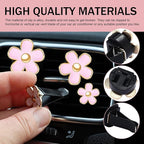 6PCS Daisy Flower Air Vent Clip, Cute Car Air Fresheners Clips, Refillable Auto Air Conditioning Outlet Clips Diffuser, Air Vents Decorations for Women and Girl (Black, White, Pink)