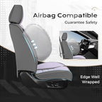 Coverado Car Seat Covers Full Set, Nappa Leather Seat Covers for Cars, Car Seat Protector Car Seat Cushion, Front and Back Seat Protectors Cushions Universal Fit for Most Cars Vehicles(Gray&Purple)