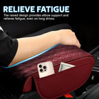wuyaoyao Car Center Console Cover, 12.2"×8.27"×1.97" Leather Center Console Protector, Auto Armrest Pad with 2 Storage Pocket, Universal Armrest Cover Cushion for Most Cars, Trucks, SUVs (Red)