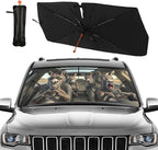 Funny Donkey Print Car Sunshade Umbrella Funny Donkey Windshield Sun Shade for Car Retractable Umbrella Sunshades for Front Window Sun Shades Cover Visor Portector Block UV Rays