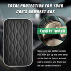 Car Center Console Pad, Waterproof Auto Armrest Seat Box Cover, PU Leather Arm Rest Protector Cushion Pad, Universal Vehicle Interior Protection Accessories for Car SUV (Black)