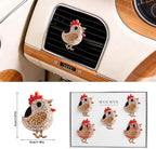 5 PCS Chicken Car Decor,shiny Rooster Air Freshener Vent ClipsCar Accessories Decoration for ，Reusable Essential Oil Diffuser,Universal for Most Cars (Chicken)