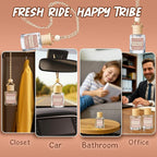 RAINBOW ABBY Hanging Car Air Freshener Diffuser 2 Pack - Mahogany Teakwood Fragrance Oil, 45+ Days Long Lasting, Essential Oil Diffuser for Car