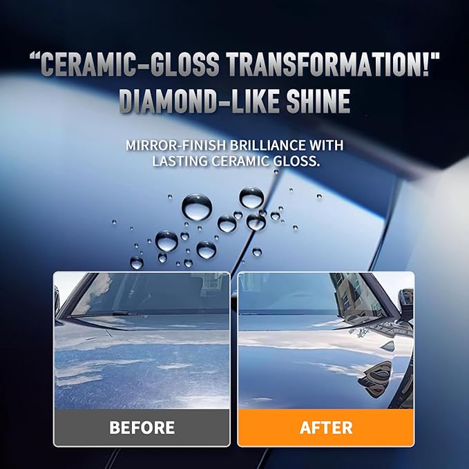 Auto Ceramics Coating Light Ceramic Coating for Cars, Protect Car Paintwork, High Shine, Easy to Apply, 100ml,car cleaner(Sufficient for 3 Small-Med Car)-Durability of over 1 year