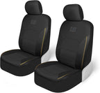CAT PU Leather Seat Covers for Cars – (2) Front Seat Covers with (4) All-Weather Heavy-Duty Floor Mats for Trucks, Cars, & SUVs Combo Set – Car Interior Protection Liners for Car Seats and Floors