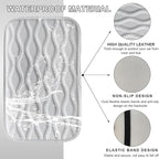 Car Center Console Cushion Pad, 12.48×7.40 Inches Waterproof Car Armrest Seat Box Cover, Comfortable PU Leather Vehicle Armrest Cover Protector, Car Decor Interior Accessories (White)