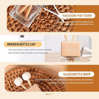 2 Pack Car Diffuser Air Freshener Bottles Refillable Empty Glass Essential Oil Diffuser with Vent Clip Wooden Sticks Universal Square Aromatherapy Diffuser for Vehicles Home