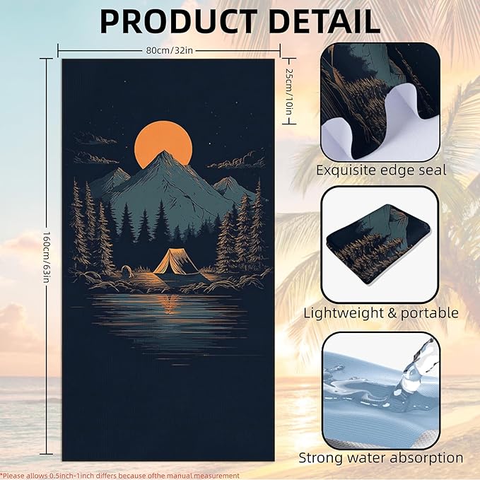 2 Pack Car Towel Seat Covers with Storage Bag, Multifunctional Towel for Gym Outdoor Sport, Picnic, Beach, Pet Dog Travel,Non-Slip Washable Car Seat Protector (Camping)