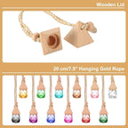uxcell 4pcs Hanging Car Air Freshener Perfume Bottle, 8ml Pendant Empty Clear/Rose Red Glass Essential Oil Aromatherapy Diffuser with Wooden Cap for Car Decor (Clear/Rose Red, Rhombus)