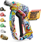 Short Pressure Washer Gun with Swivel 3/8" & M22-14mm Connect High Pressure Washer Handle with 5 Spray Nozzle, 1/4" Quick Connector Coupler Power Washer Gun Compatible with Foam Cannon