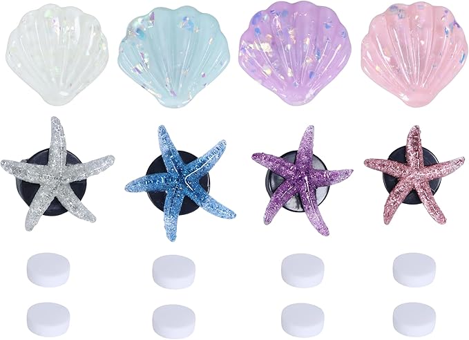 8Pcs Shell and Starfish Car Air Vent Clips, Colorful Ocean Series Car Air Freshener Vent Clip, Cute Car Interior Decoration Accessories(1.6inch/4cm)