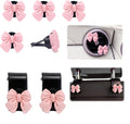 7Pcs Cute Pink Bow Car Air Freshener Vent Clips and Headrest Hooks Set for Women, Charm Car Interior Accessories for Truck Suv Dashboard Diffuse Home Office Vent Decoartion，Girly Gifts for Her