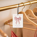 Pink Christian Car Air Freshener 4 Pcs, Girly Pink Bow Religious Hanging Air Freshener for Cars, Closet, Drawer, Books, Cute Christian Car Accessories Mirror Decor Gift for Women