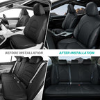 AOMSAZTO Custom Fit Seat Covers for Toyota Camry 2020 2021 2022 2023 2024 (TRD) Leather Camry Seat Protector Full Set Black