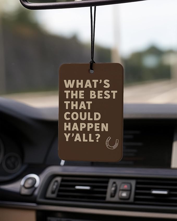Vintage Western Car Air Freshener 4 Pcs Coconut Scented, Inspirational Rodeo Cowboy Car Accessories Mirror Decor for Women, Howdy Western Hanging Air Freshener for Cars Closet Drawer Books