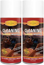 Dashboard Polish Wax, Premium Leather Cleaner & Conditioner 2 in 1 - Safe for Car Seats, Shoes, Jackets | Deep Cleaning & Moisturizing, Removes Stains/Dirt Without Damaging Leather, 30 oz(Pack of 2)