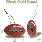 Football Car Air Freshener by HookUp - 4 Pack - Black Gold Scent (Extra Strong) | Unique Football Gift for Players, Coach, Fans | Hanging Car Accessory with Long Lasting Fresheners Smell