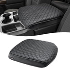 KBH Center Console Armrest Cover for Chevy Silverado & GMC Sierra 2019 2020 2021 2022 2023 2024 2025 2026, Middle Console Lid Protective Covering, Vinyl Leather, Black (Fits Jump Seat Console Only)
