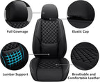 Full Coverage Leather Car Seat Covers Full Set,Waterproof Seat Covers for Cars,SUVs Trucks, Car Seat Cushion,Car Seat Protector with 5 Seats (Black, Full Set(Front and Rear-5 Seats))