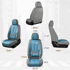 Coverado Seat Covers, Car Seat Covers Front Seats, Leather Seat Covers for Cars, Car Seat Protector Waterproof, Gray Car Seat Cushion, Front Carseat Cover Universal Fit for Most Cars Blue