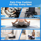 Niceeday Seat Cushion for Office Chair & Car - Premium Memory Foam with Ergonomic U-Shape Design - Enhanced Comfort for Tailbone & Hip Support, Non-Slip Base & Machine Washable Cover