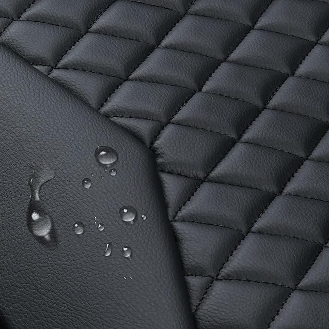 Flying Banner car seat Covers seat Cushions Luxe Fit Faux Leather Easy Installation Vehicles Non Slip Premium (Black Pink, 2 x Front Seat Cover)
