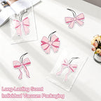 Pink Bow Car Air Fresheners,5-Pack Floral Scents Cute Car Accessories,Funny Hanging Ornament Decor for Rearview Mirror,Long-Lasting Fresh Gifts for Women,Girls,Coworkers,Teacher & Nurse